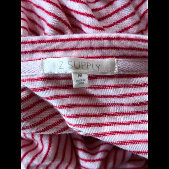 Z Supply Top Medium Womens Peppermint Stripe Long Sleeve Stretch Tee - Picture 7 of 9